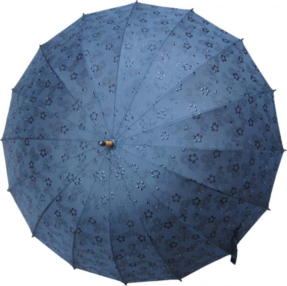 不思議傘　桜渦巻き　黒