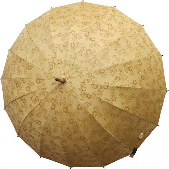 不思議傘　桜渦巻き　山吹茶