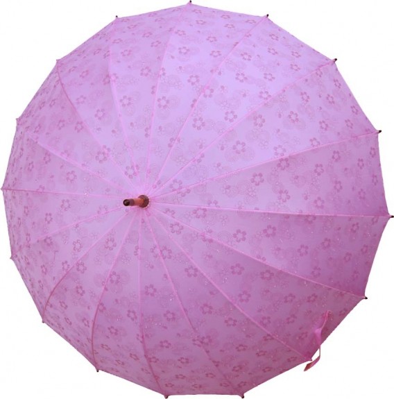 不思議傘　桜渦巻き　桃花色